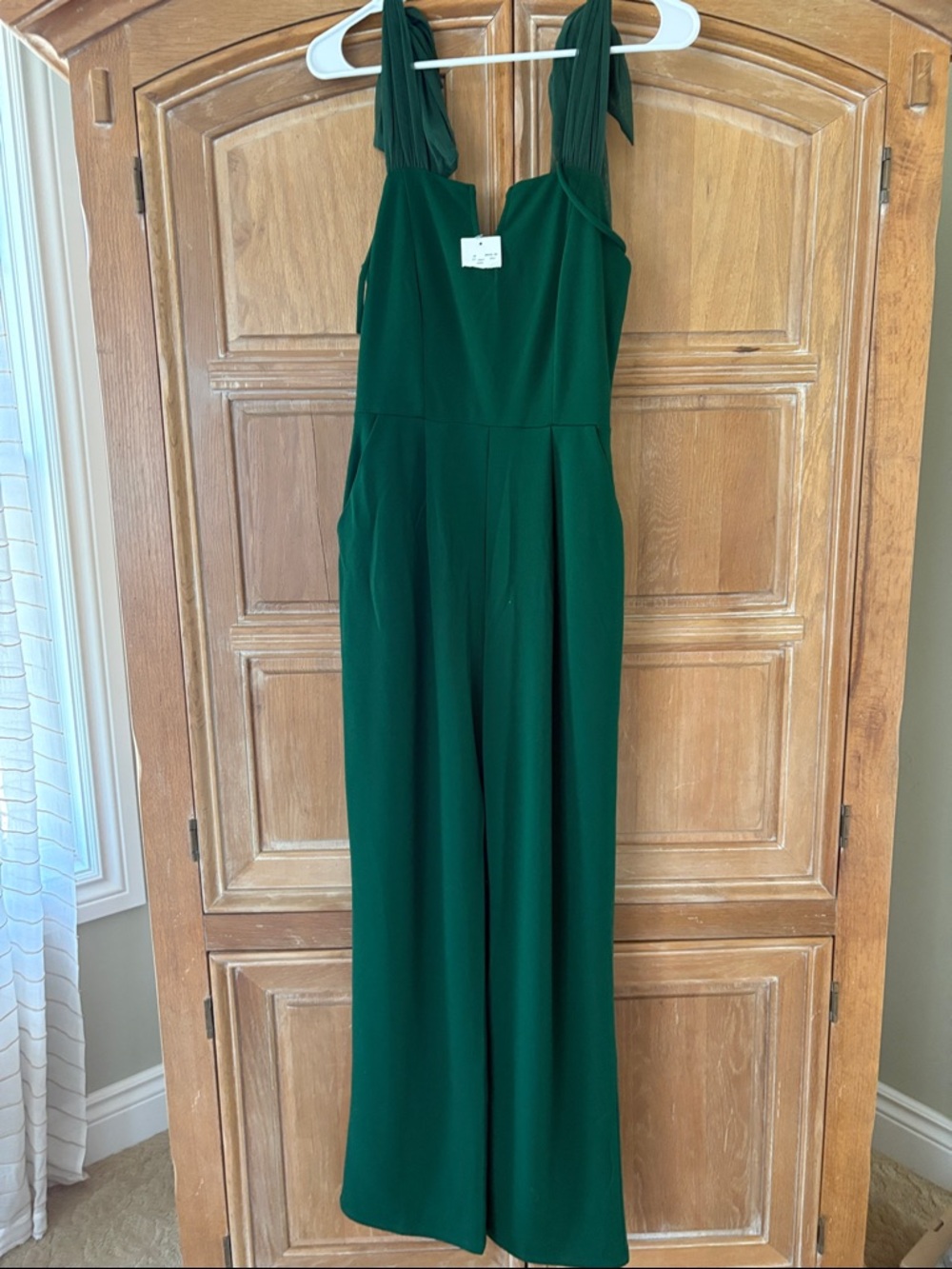 Tie-Strap Emerald Green Jumpsuit